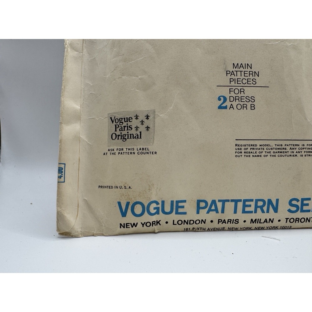Vogue 1648 Christian Dior Paris Original Halter Dress Pattern Sz 10 Cut 1970s - Picture 10 of 15